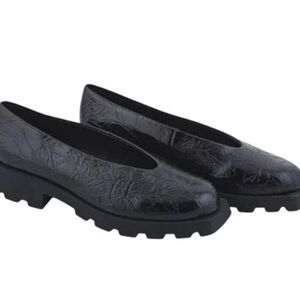 Katy Perry Collections Black Textured Lug Sole Ballet Flats